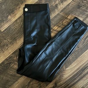 Zara black faux leather pants Size XS